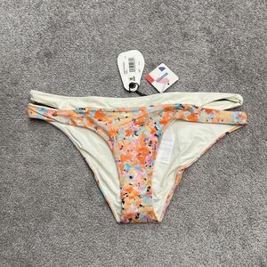 Prana Sugar Shore Bikini Bottom Womens Large Multicolor Floral Swimwear Boho NWT